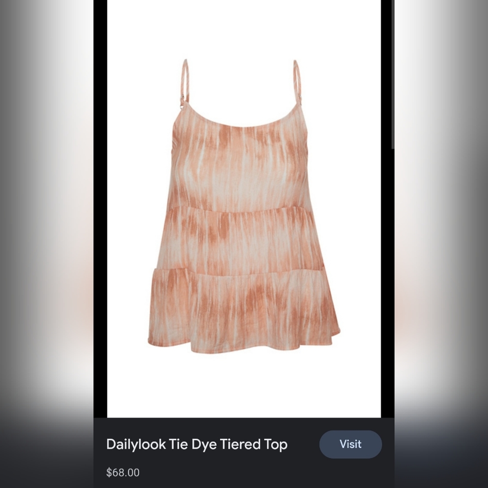 Tie Die Tiered Top Peach